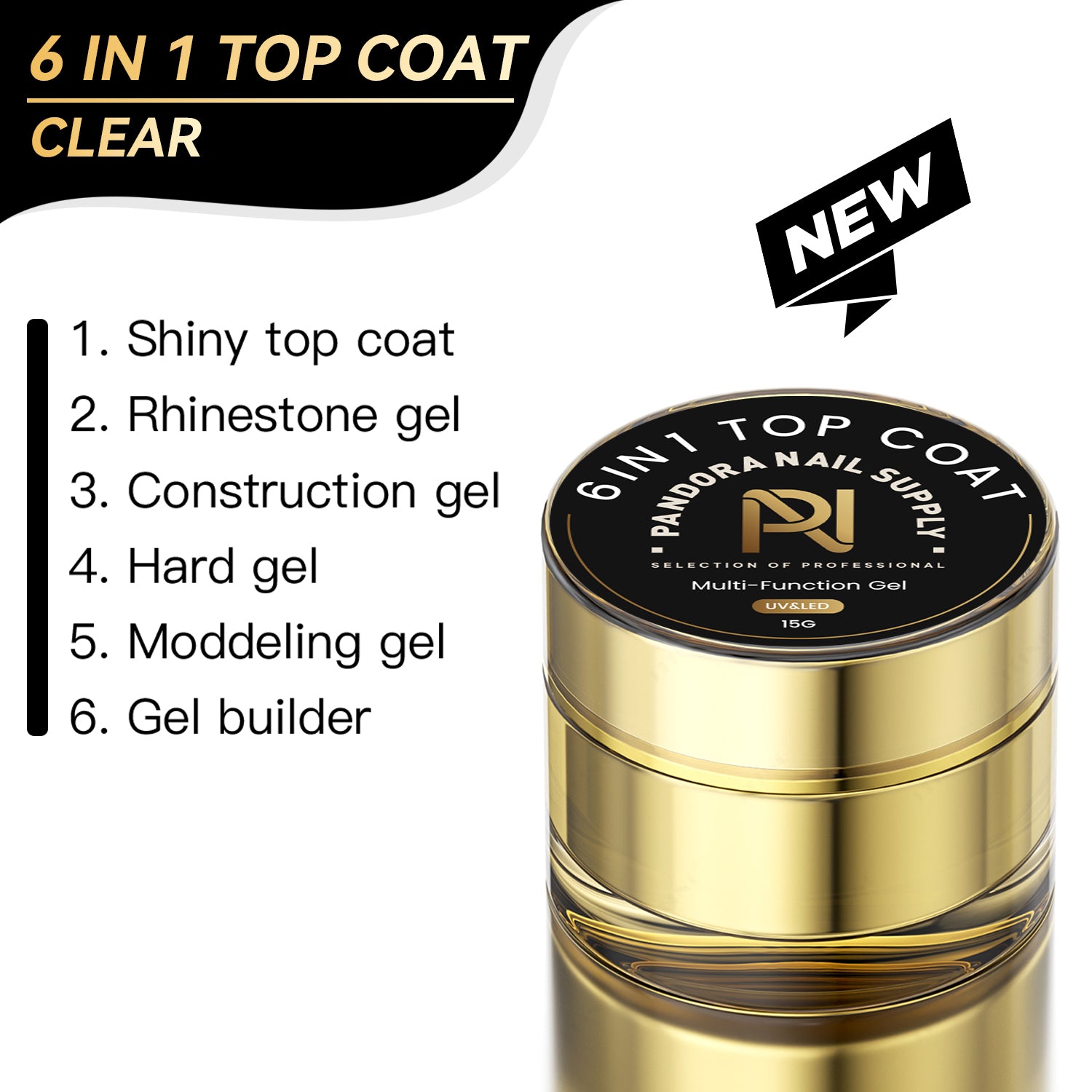 6 IN 1 • TOP COAT • 3D DESIGN • 15G
