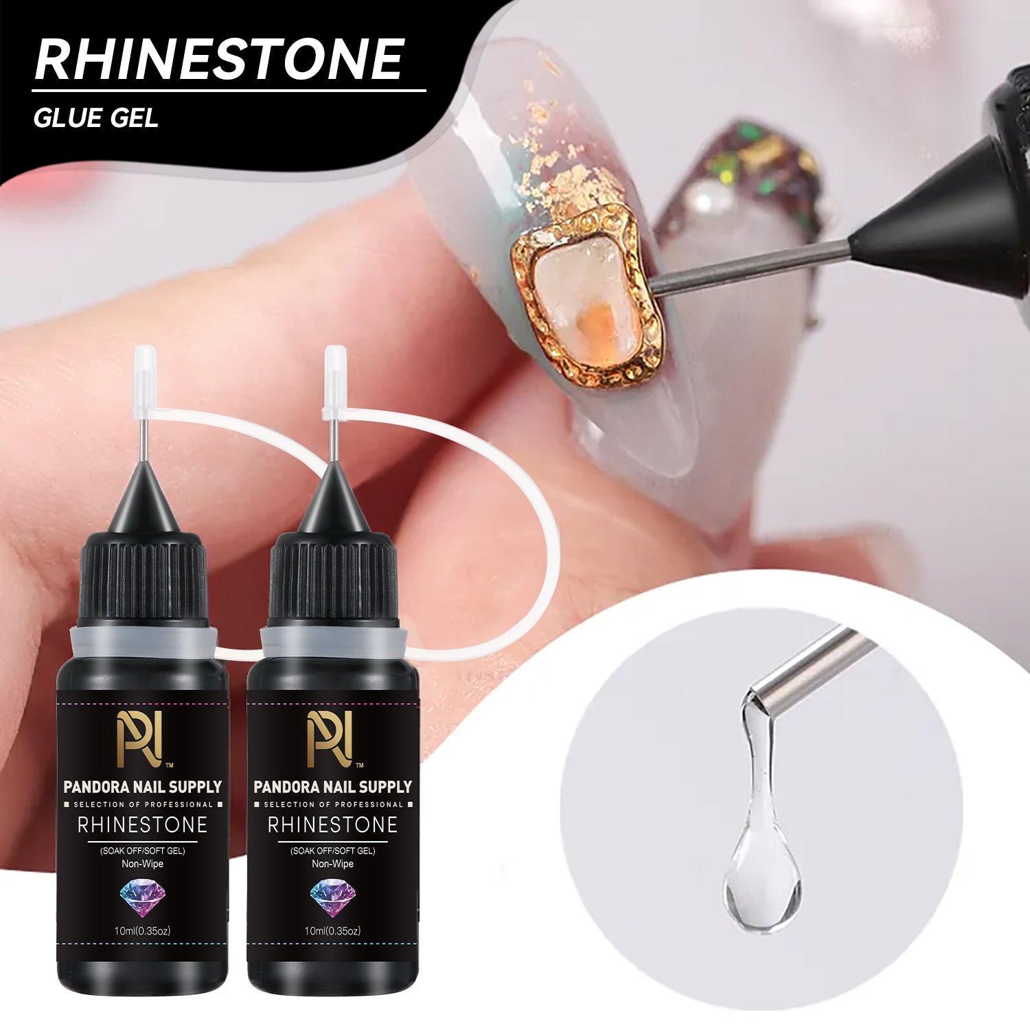 RHINESTONE GLUE GEL • NON WIPE • 10ML