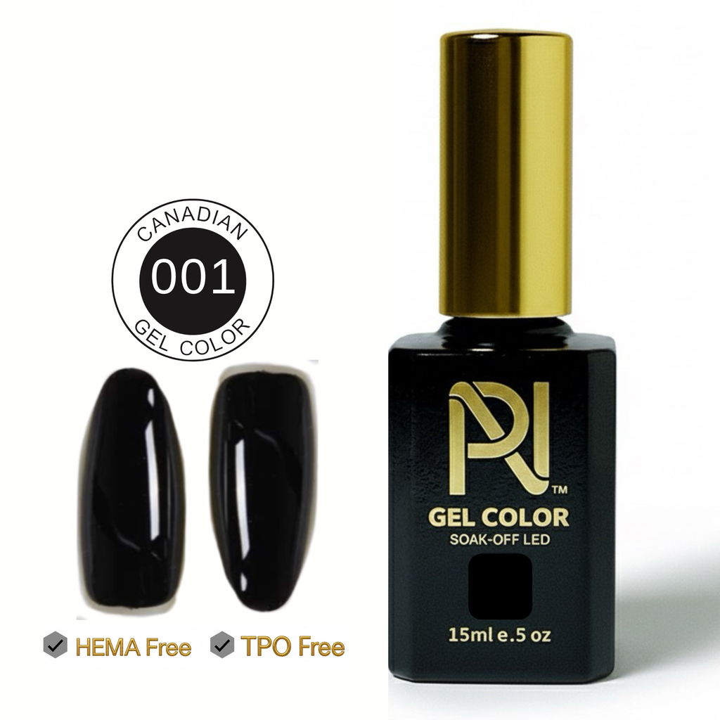 001 • SUPER BLACK • GEL COLOR • HEMA FREE & TPO FREE