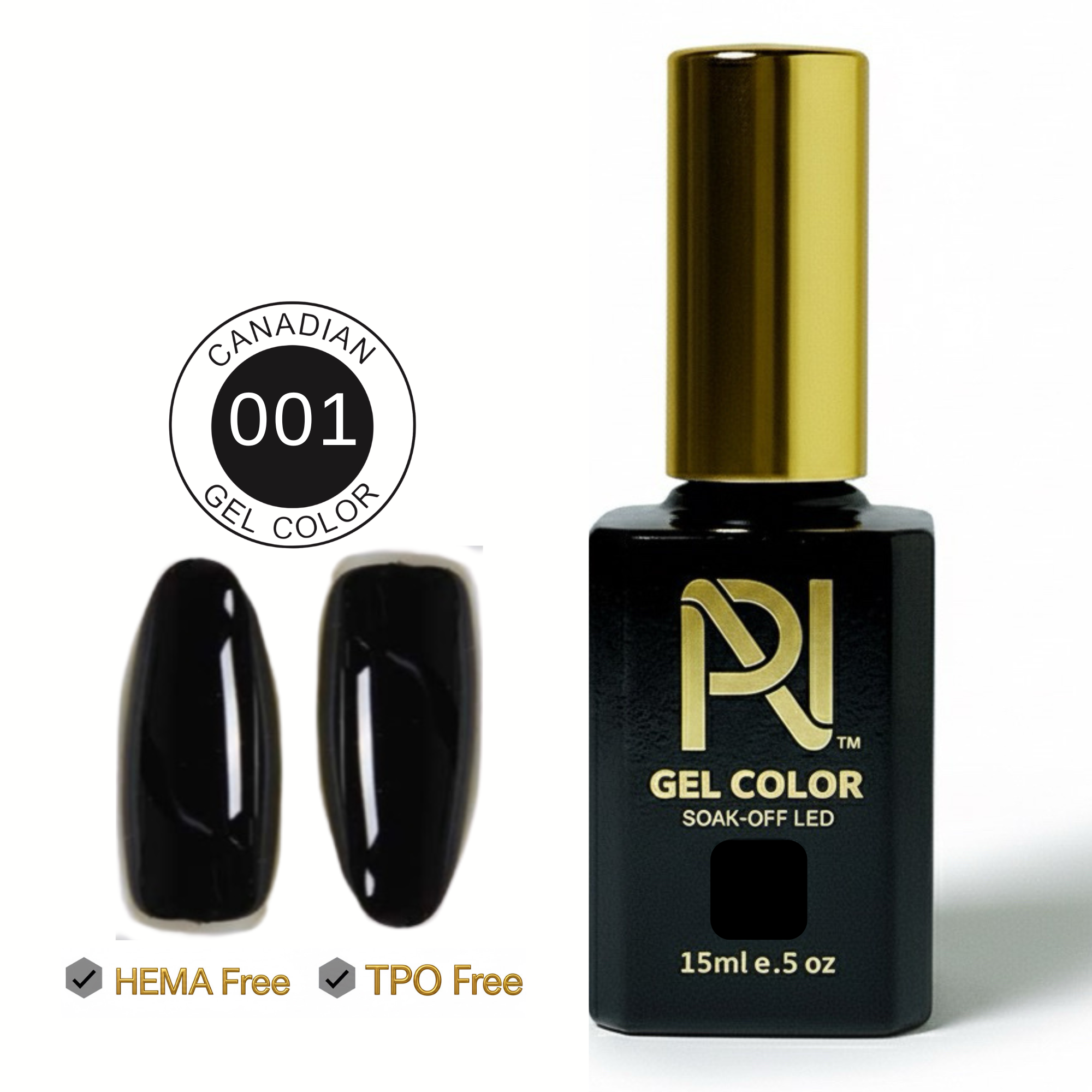 001 • SUPER BLACK • GEL COLOR • HEMA FREE & TPO FREE
